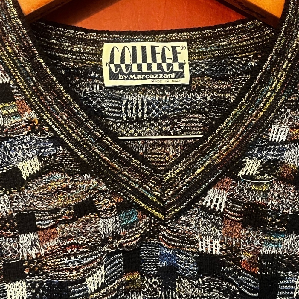 Vintage College by Marcazzani Bill Cosby Style Sz L Knitted Sweater Italy Made - Picture 6 of 10